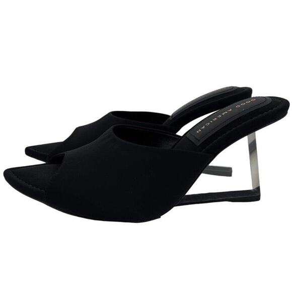 Good American Clear Wedge Sandal Neoprene Open Toe Size 8.5 GA368N-X New in Box - Picture 2 of 16